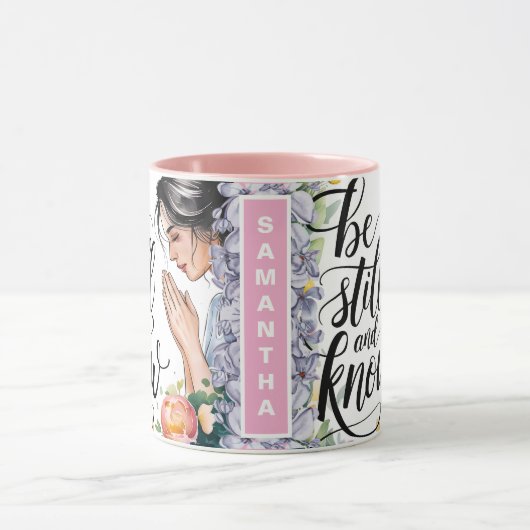 まだパーソナライズされたクリスチャンの女性を知っている マグカップ (中央)