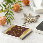 まだパーソナライズされた安価な50番目の誕生日パパのためのギフト キーホルダー (側面)