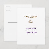 まだブラウンとピンクの名前と日付と年とボヘミアンのレトロな感じがします 案内ポストカード (正面/裏面)