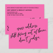 まだボックスに住んでホットピンクカードを判断しない ノートカード (正面/裏面)