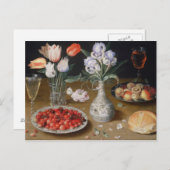 まだユリ、チューリップ、さくらんぼおよびいちご ポストカード (正面/裏面)