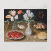 まだユリ、チューリップ、さくらんぼおよびいちご ポストカード (正面)