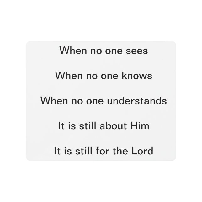 まだ主の為だ メタルプリント (正面)