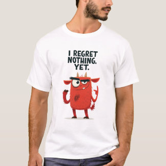 まだ何も後悔していない Funny Chaotic Goat キャラクター Tシャツ