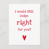 まだ右にスワイプする - 面白いラブクォート ポストカード (正面)