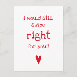 まだ右にスワイプする - 面白いラブクォート ポストカード
