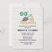 まだ土いじりをする90歳の誕生日パーティー 招待状 (正面)