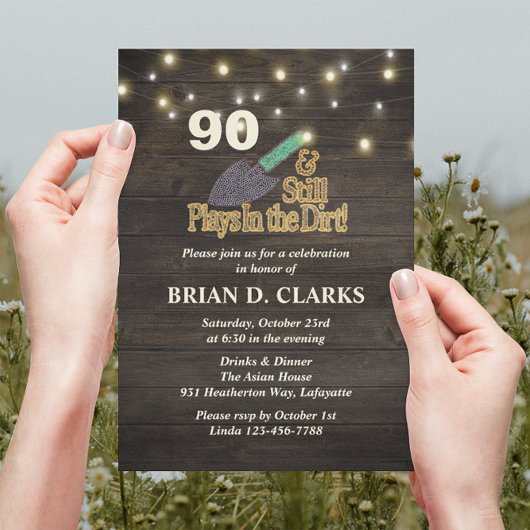 まだ土で遊ぶ 農村風ガーデニング 90歳の誕生日 招待状