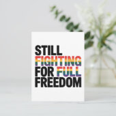 まだ完全な自由のために戦っているLGBTQアメリカ250年 ポストカード (スタンド正面)