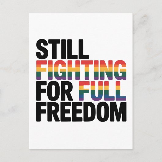 まだ完全な自由のために戦っているLGBTQアメリカ250年 ポストカード (正面)