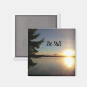 まだ平和な夕日の祈りの言葉インスピレーション磁石 マグネット (正面/裏面)