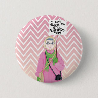 まだ抗議します 缶バッジ