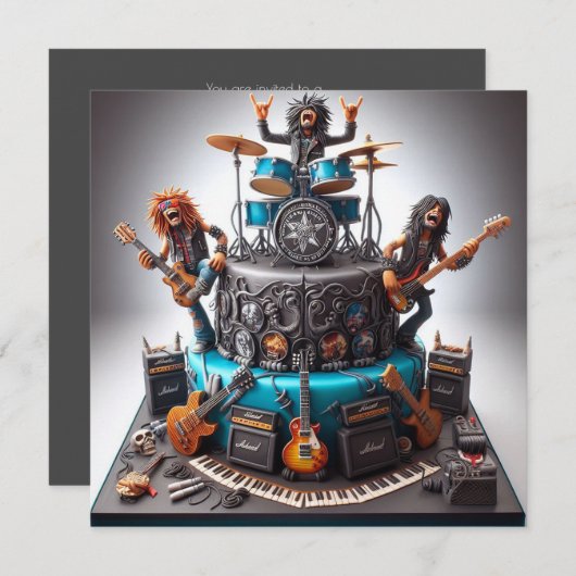 まだ揺れる高齢者誕生祝い 招待状 (正面/裏面)