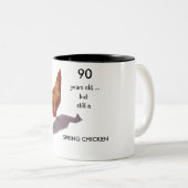 まだ春鶏: 年齢のためにカスタマイズ ツートーンマグカップ (正面右)