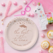 まだ最高のバラ金ゴールドの来パーティーピンク ペーパープレート (パーティー)