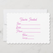 まだ最高のピンクに来はらぬ 招待状 (裏面)