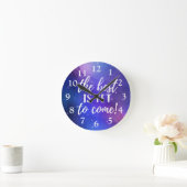 まだ最高の引用文し来て前向きいる ラウンド壁時計 (ホーム)