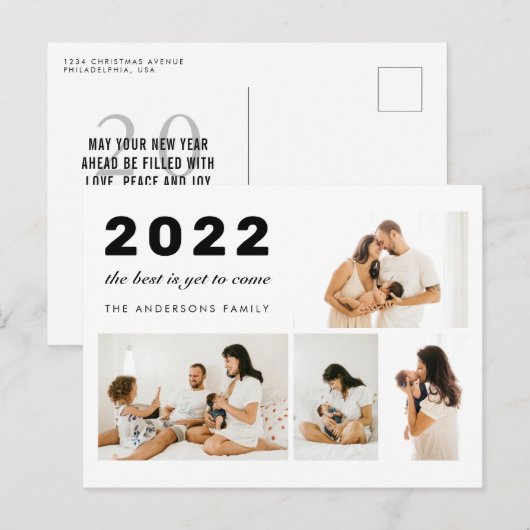 まだ最高の新年に向かって来いるが40写真ホリデー ポストカード (正面/裏面)