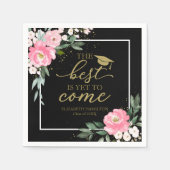 まだ最高の熱いピンククのフローラグラードパーティー スタンダードカクテルナプキン (正面)