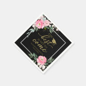 まだ最高の熱いピンククのフローラグラードパーティー スタンダードカクテルナプキン (角)