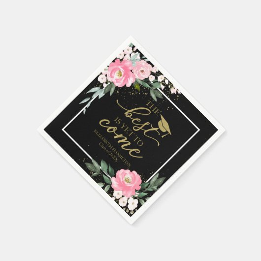 まだ最高の熱いピンククのフローラグラードパーティー スタンダードカクテルナプキン (角)