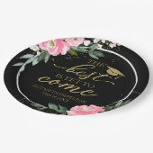 まだ最高の熱いピンククのフローラグラードパーティー ペーパープレート (アングル)