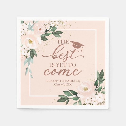 まだ最高の赤面フローラのパーティーNaに移行していない スタンダードカクテルナプキン (正面)