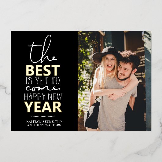 まだ最高の間に合わ来ぬ |お正月の写真 箔シーズンカード (正面)