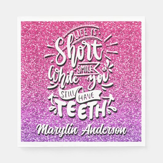 まだ歯がある間のスマイルは短い スタンダードランチョンナプキン (正面)