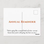 まだ死んでないのか？ - 楽しいダークユーモアの誕生日 ポストカード (裏面)