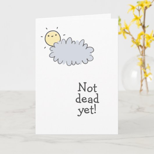 まだ死んでない!おめでとう! カード (黄色い花)