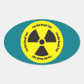 まだ死んでない！がん放射線ユーモア 楕円形シール (正面)