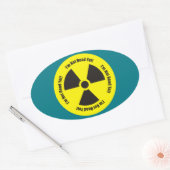 まだ死んでない!がん放射線ユーモア 楕円形シール (封筒)