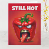 まだ熱い地獄のようなおもしろい誕生日オーバーサイズカード カード (黄色い花)