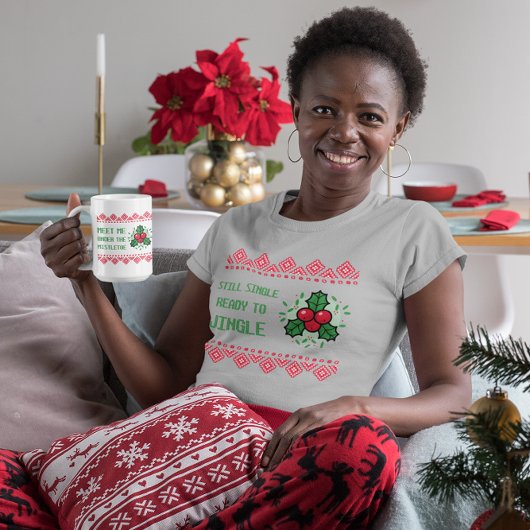 まだ独身のクリスマス女子のおもしろいジャマする Tシャツ