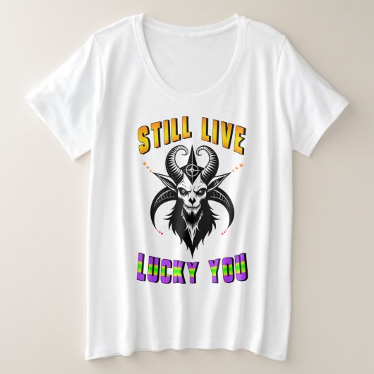 まだ生きている幸運 プラスサイズTシャツ (デザイン正面)
