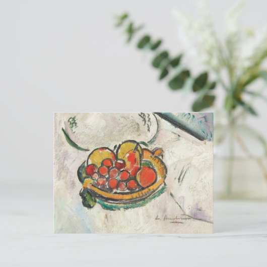 まだ生きている果物のボウル | ジョージ・レスリー・ハンター ポストカード (スタンド正面)