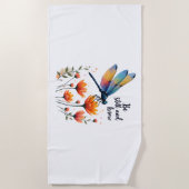 まだ知っているフローラドラゴンフライキリスト教の夏 ビーチタオル (正面)