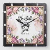 まだ神のフローラ スクエア壁時計 (正面)