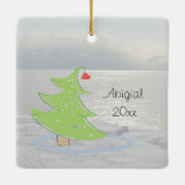 まだ神の聖降誕祭を知パーソナライズされたる セラミックオーナメント (裏面)