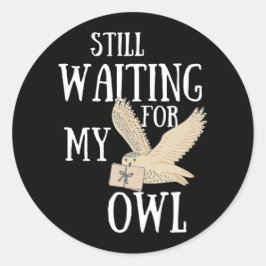 まだ私のフクロウおもしろい魔法の学校手紙を待っている ラウンドシール