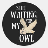 まだ私のフクロウおもしろい魔法の学校手紙を待っている ラウンドシール (正面)