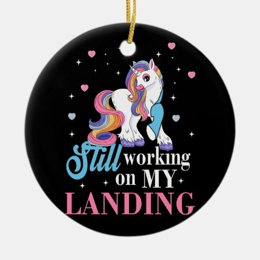 まだ私の着陸傷害の壊れた腕の船上で作業 セラミックオーナメント (正面)