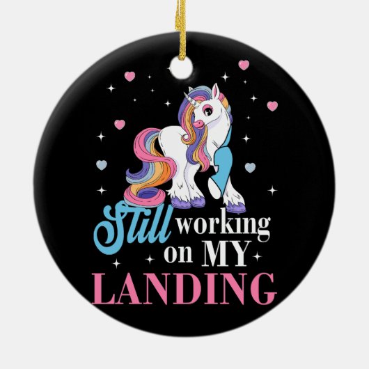 まだ私の着陸傷害の壊れた腕の船上で作業 セラミックオーナメント (裏面)