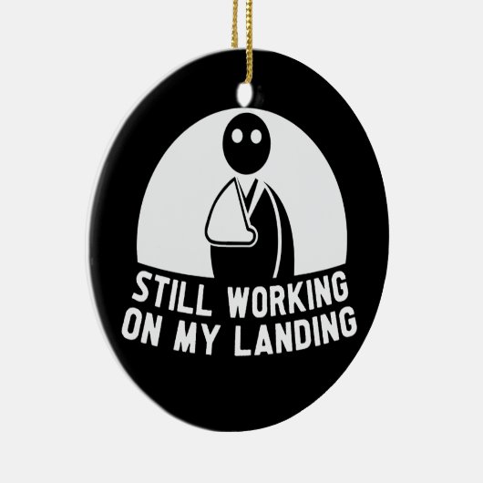 まだ私の着陸、腕の手術の生存者に取り組んでいる セラミックオーナメント (右)