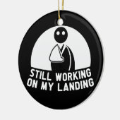 まだ私の着陸、腕の手術の生存者に取り組んでいる セラミックオーナメント (左)