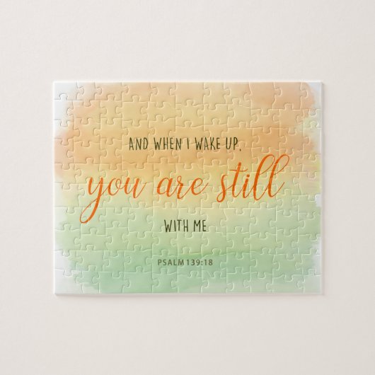 まだ私の詩編バイブル引用文水色 ジグソーパズル (横)