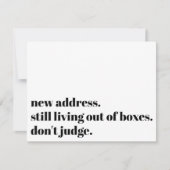 まだ箱の中から生きている、おもしろカードを判断しない ノートカード (正面)