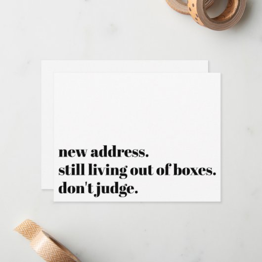 まだ箱の中から生きている、おもしろカードを判断しない ノートカード (正面/裏面インサイチュ)