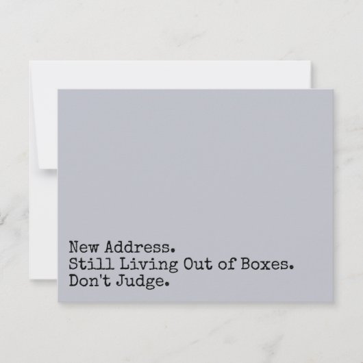 まだ箱の中から生きている、ブルーカードを判断しない ノートカード (正面)